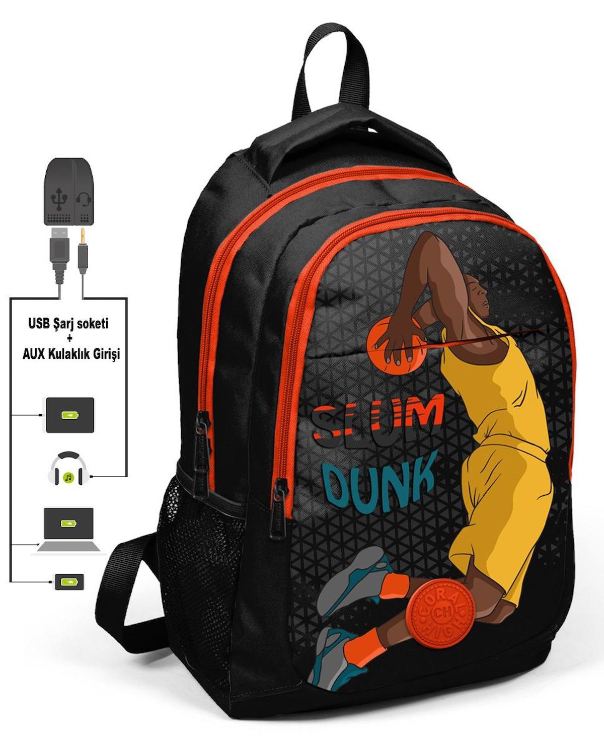 Yaygan Çanta Kids Basketbol 3 Gözlü Çok Renkli İlkokul Erkek Çocuk Sırt Çantası