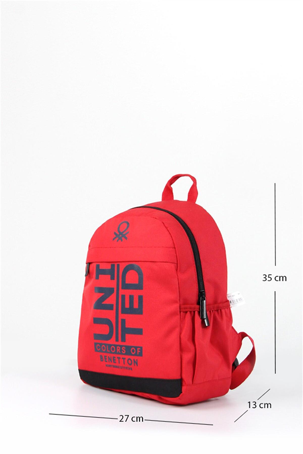 United Colors Of Benetton 76070 2 Gözlü Kırmızı Anaokulu Unisex Sırt Çantası
