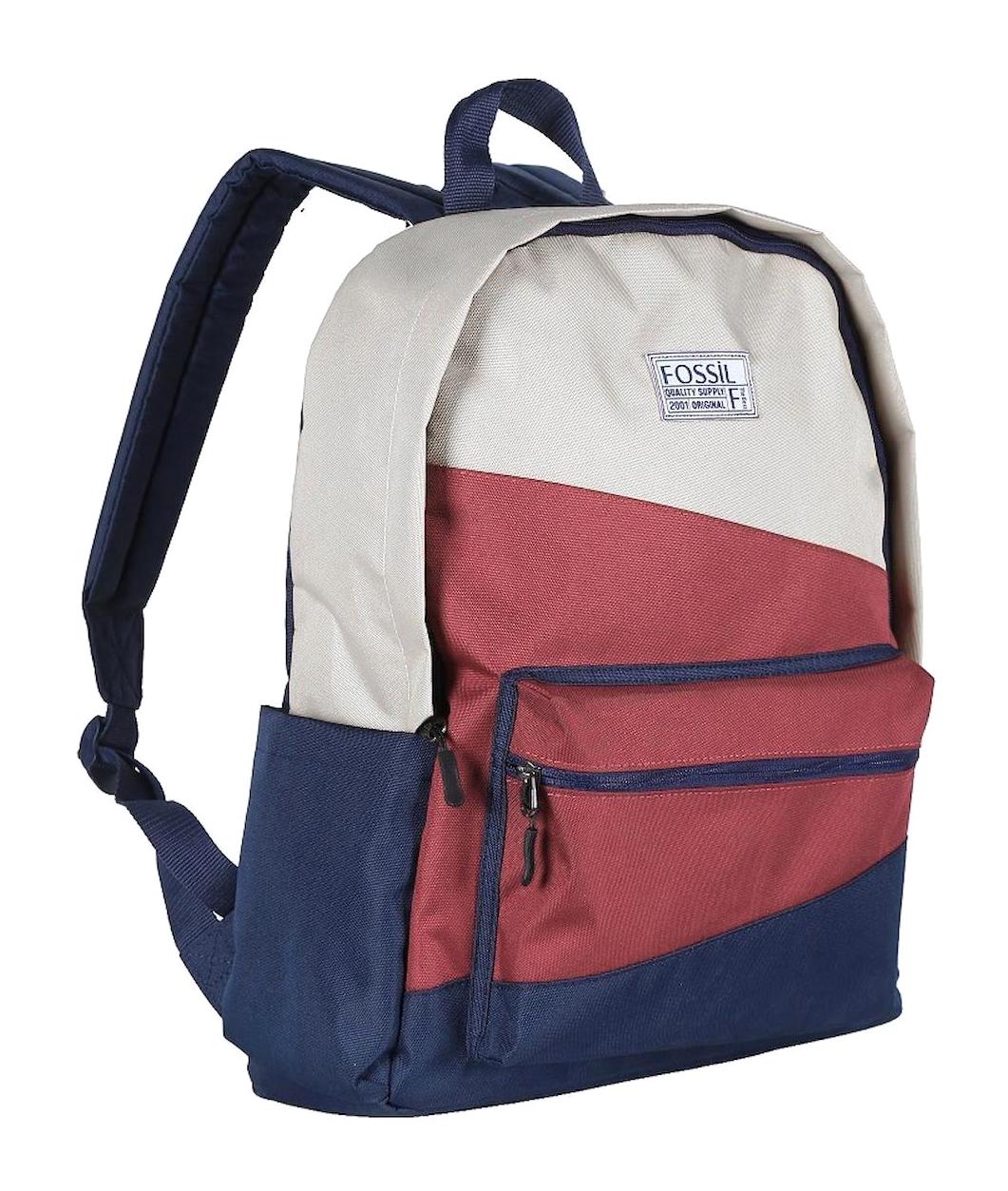 Fossil 9507 Su Geçirmez 3 Gözlü Çok Renkli Lise-Üniversite Unisex Sırt Çantası