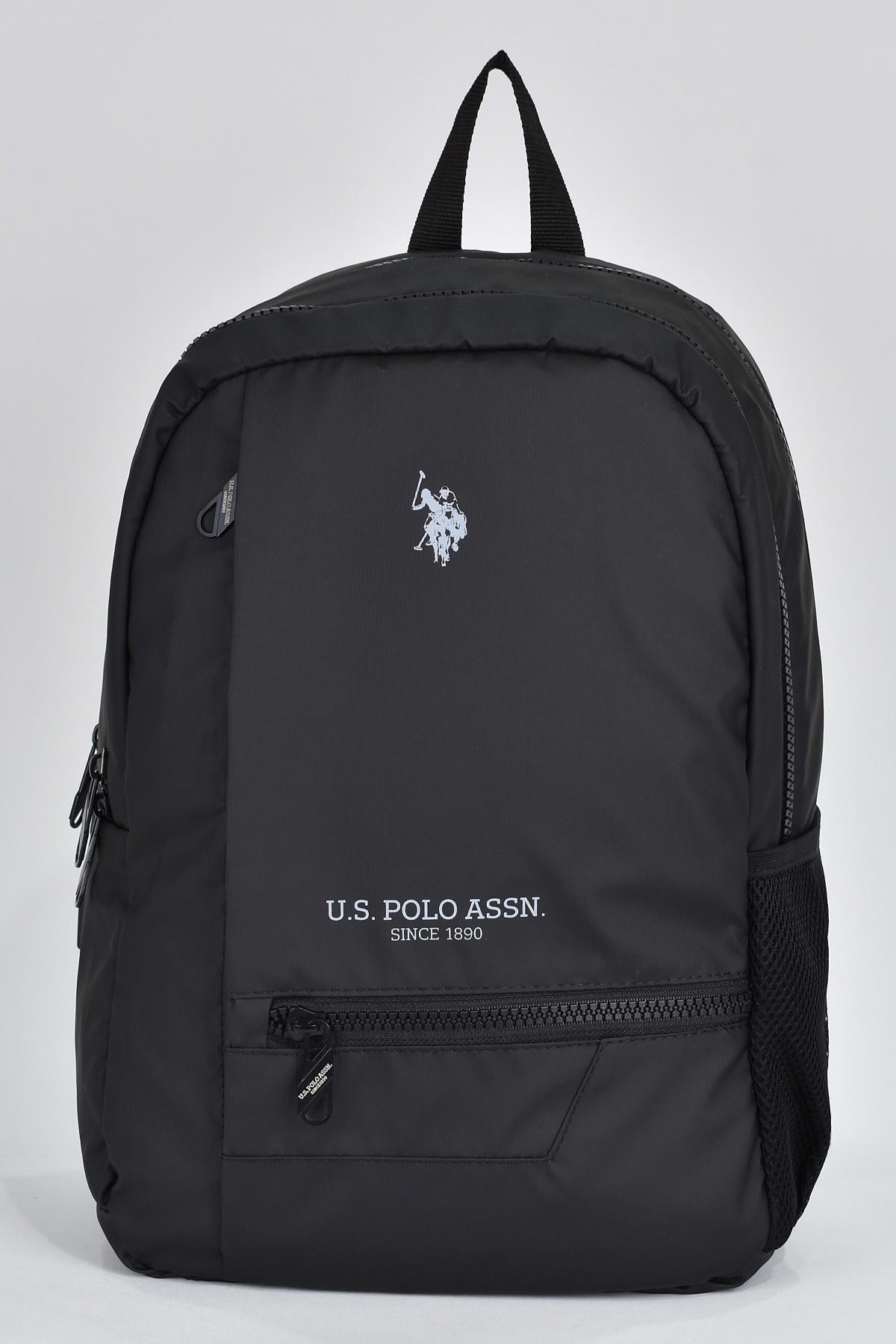 U.S. Polo Assn. 23314 Su Geçirmez 4 Gözlü Siyah Lise-Üniversite Unisex Sırt Çantası