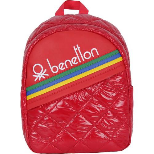United Colors Of Benetton 70241 Kapitone Su Geçirmez 2 Gözlü Kırmızı Anaokulu Unisex Sırt Çantası