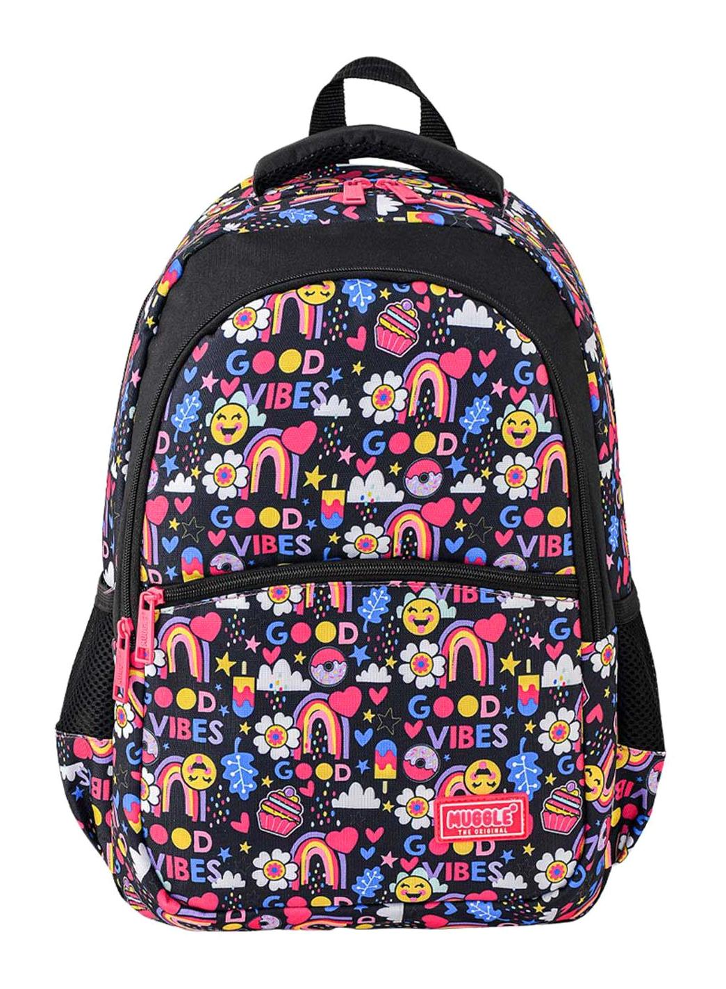 Muggle MU-9062 Şekilli Su Geçirmez 3 Gözlü Siyah İlkokul Unisex Sırt Çantası
