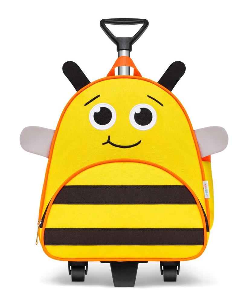 Zoozy Arı Hayvan Tekerlekli 3 Gözlü Sarı Anaokulu Unisex Çekçekli Çantası