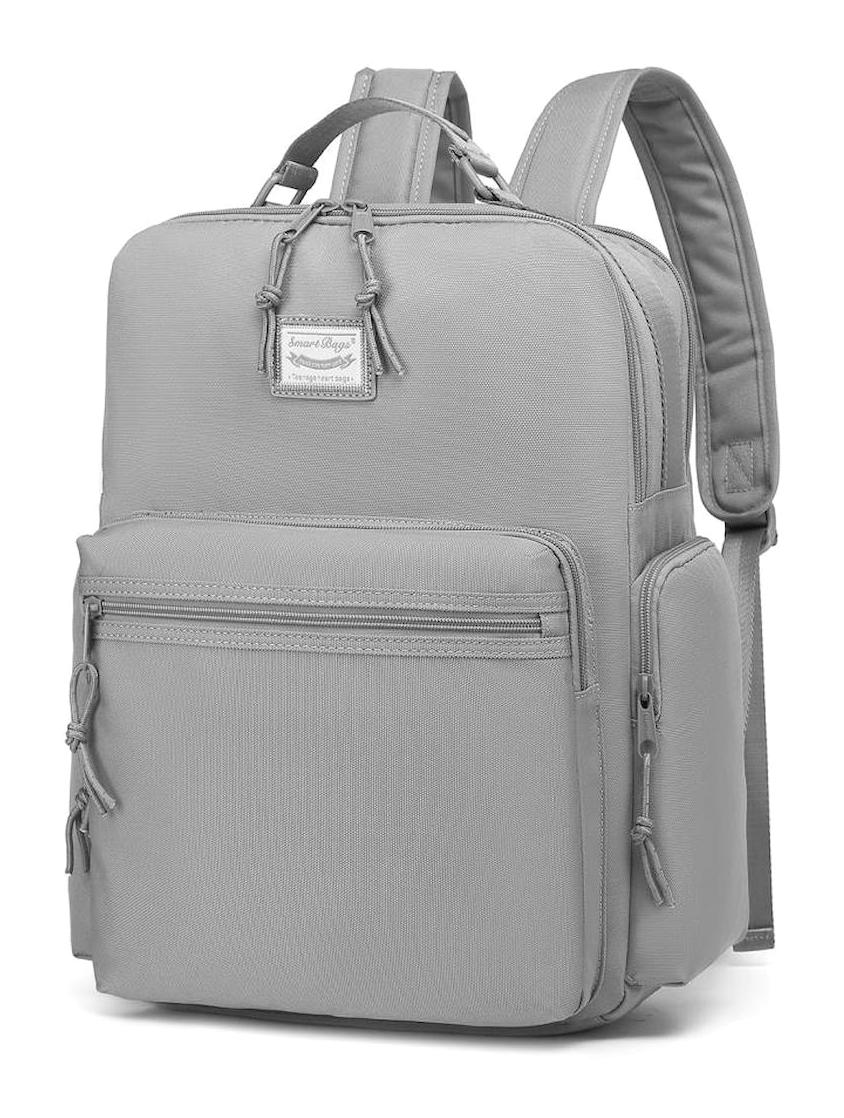Smart Bags 3124 Çok Gözlü Gri Lise-Üniversite Unisex Sırt Çantası