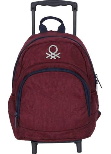 United Colors Of Benetton 70474 Tekerlekli 2 Gözlü Bordo Anaokulu Unisex Sırt Çantası