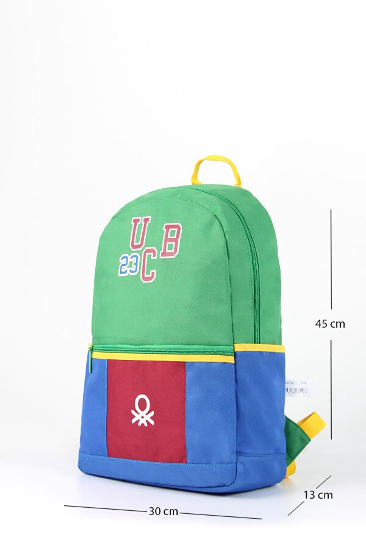United Colors Of Benetton 76156 Su Geçirmez 2 Gözlü Çok Renkli İlkokul Unisex Sırt Çantası