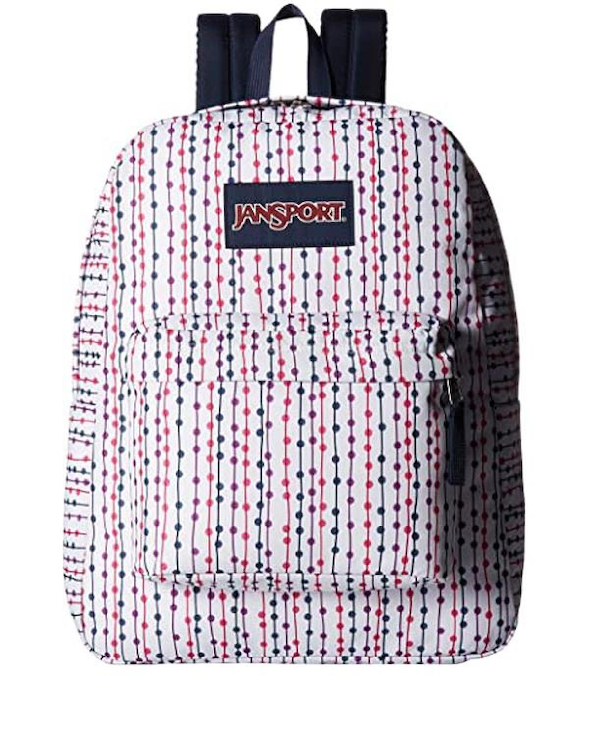 Jansport Superbreak Puantiye 2 Gözlü Beyaz Lise-Üniversite Kadın Sırt Çantası
