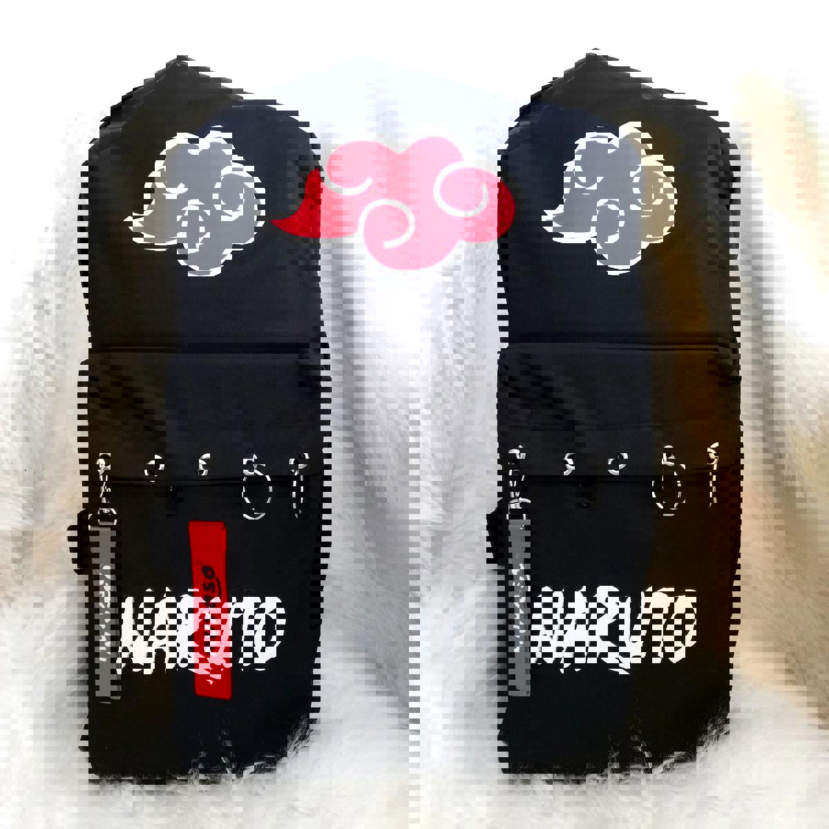 Dream Butik Naruto Anime Su Geçirmez 3 Gözlü Siyah Lise-Üniversite Kadın Sırt Çantası