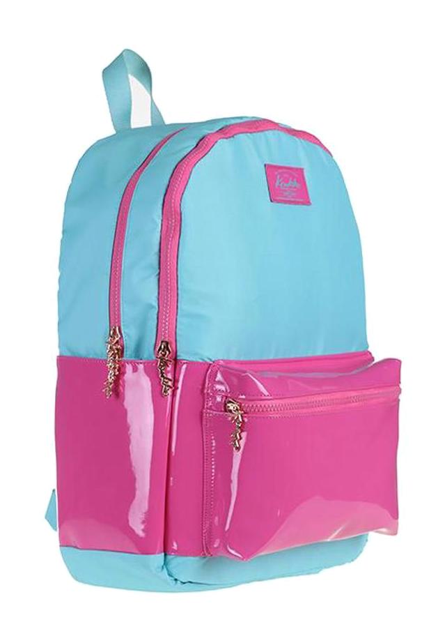 Kaukko K1347 3 Gözlü Pembe-Turkuaz İlkokul Kız Çocuk Sırt Çantası