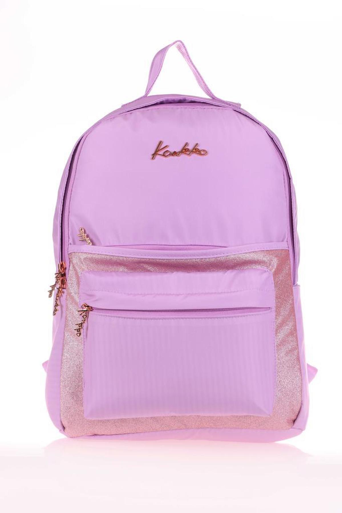 Kaukko K1537 3 Gözlü Pembe İlkokul Kız Çocuk Sırt Çantası