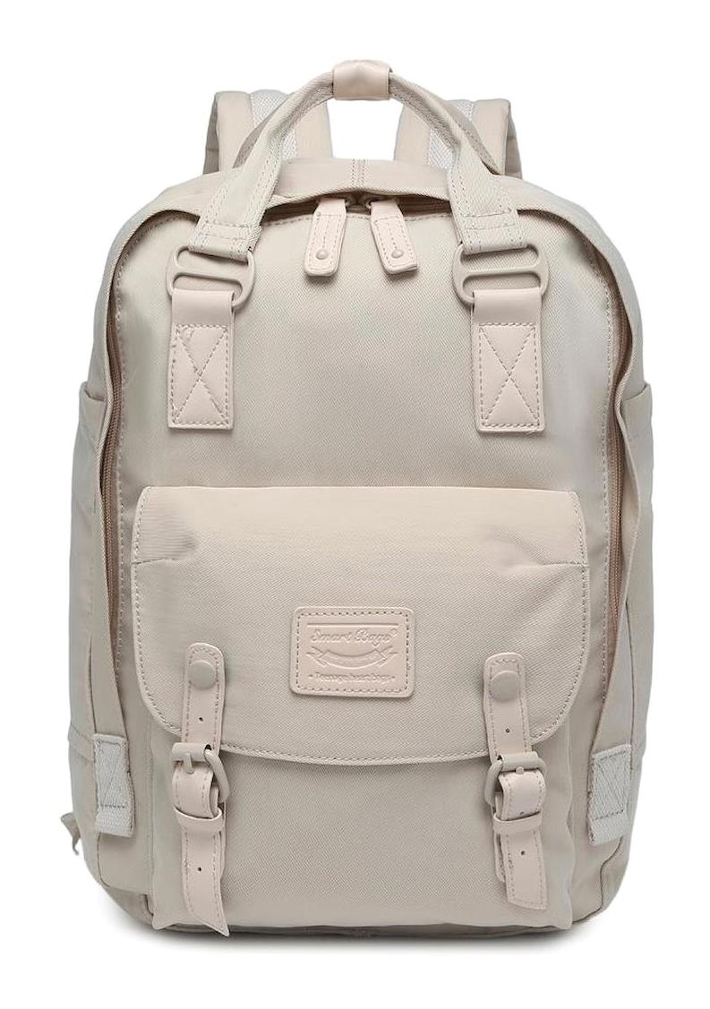 Smart Bags 6004 2 Gözlü Bej Lise-Üniversite Unisex Sırt Çantası