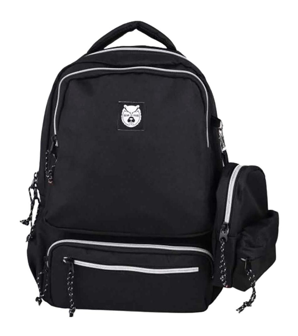 Bear & Deer Kangroo 4 Gözlü Siyah Lise-Üniversite Unisex Sırt Çantası