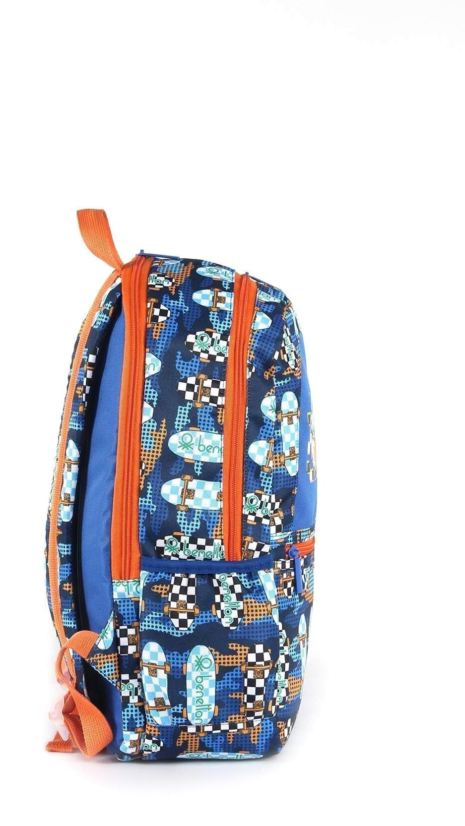 United Colors Of Benetton 03693 Kaykay 5 Gözlü Mavi İlkokul Unisex Sırt Çantası