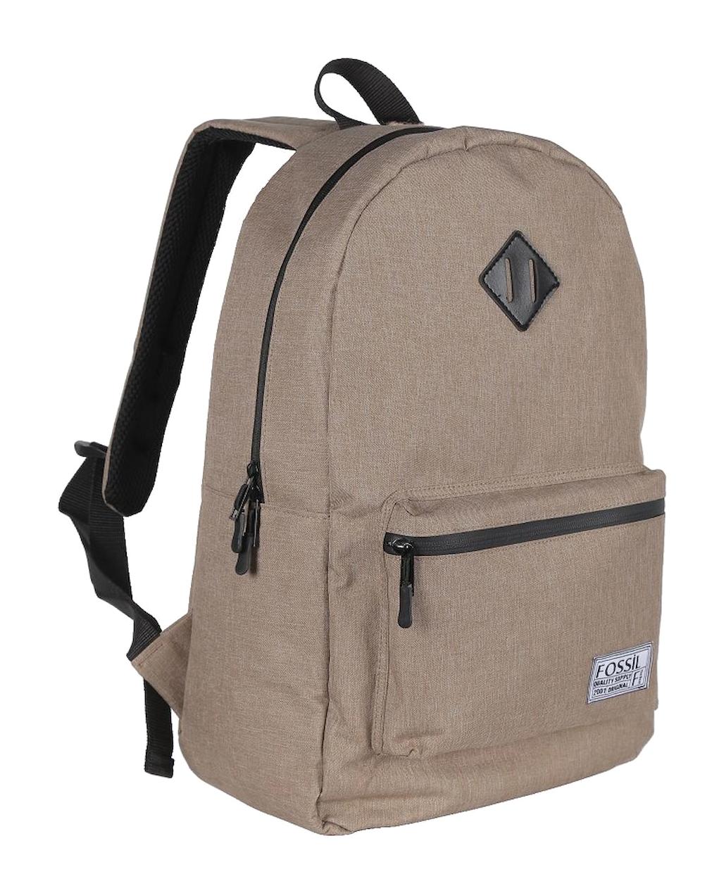 Fossil 9505-20 Su Geçirmez 2 Gözlü Bej Lise-Üniversite Unisex Sırt Çantası