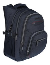 RKY Serenity Su Geçirmez 4 Gözlü Siyah Lise-Üniversite Unisex Sırt Çantası