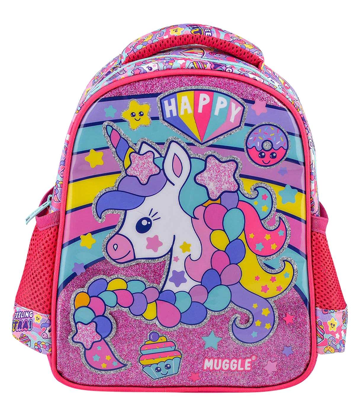 Muggle MU-6467 Unicorn Hayvan Su Geçirmez Tek Gözlü Pembe Anaokulu Kız Çocuk Sırt Çantası