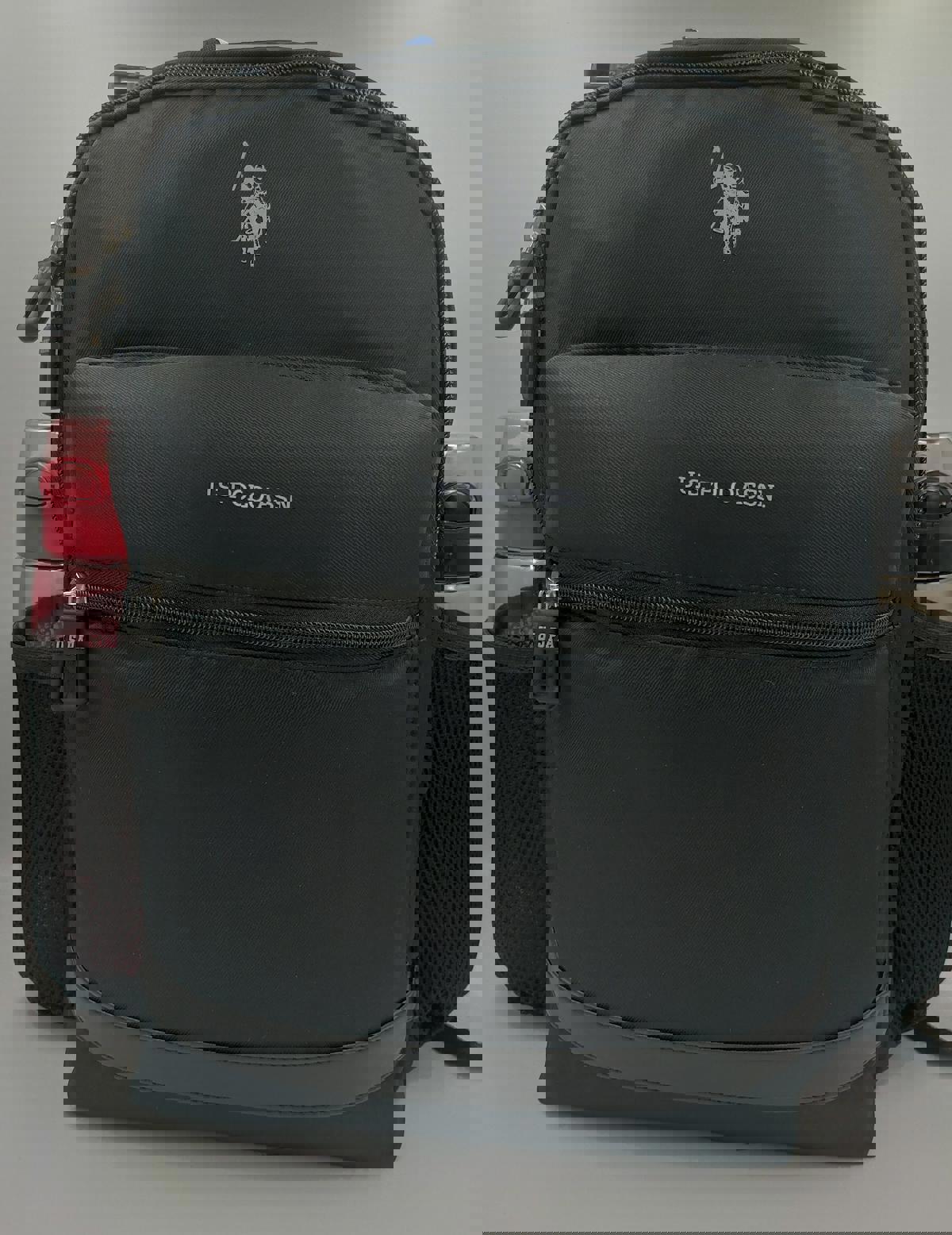 U.S. Polo Assn. Su Geçirmez 2 Gözlü Siyah Lise-Üniversite Unisex Sırt Çantası