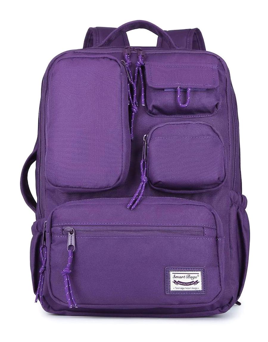 Smart Bags 3210 Çok Gözlü Mor Lise-Üniversite Kız Çocuk Sırt Çantası