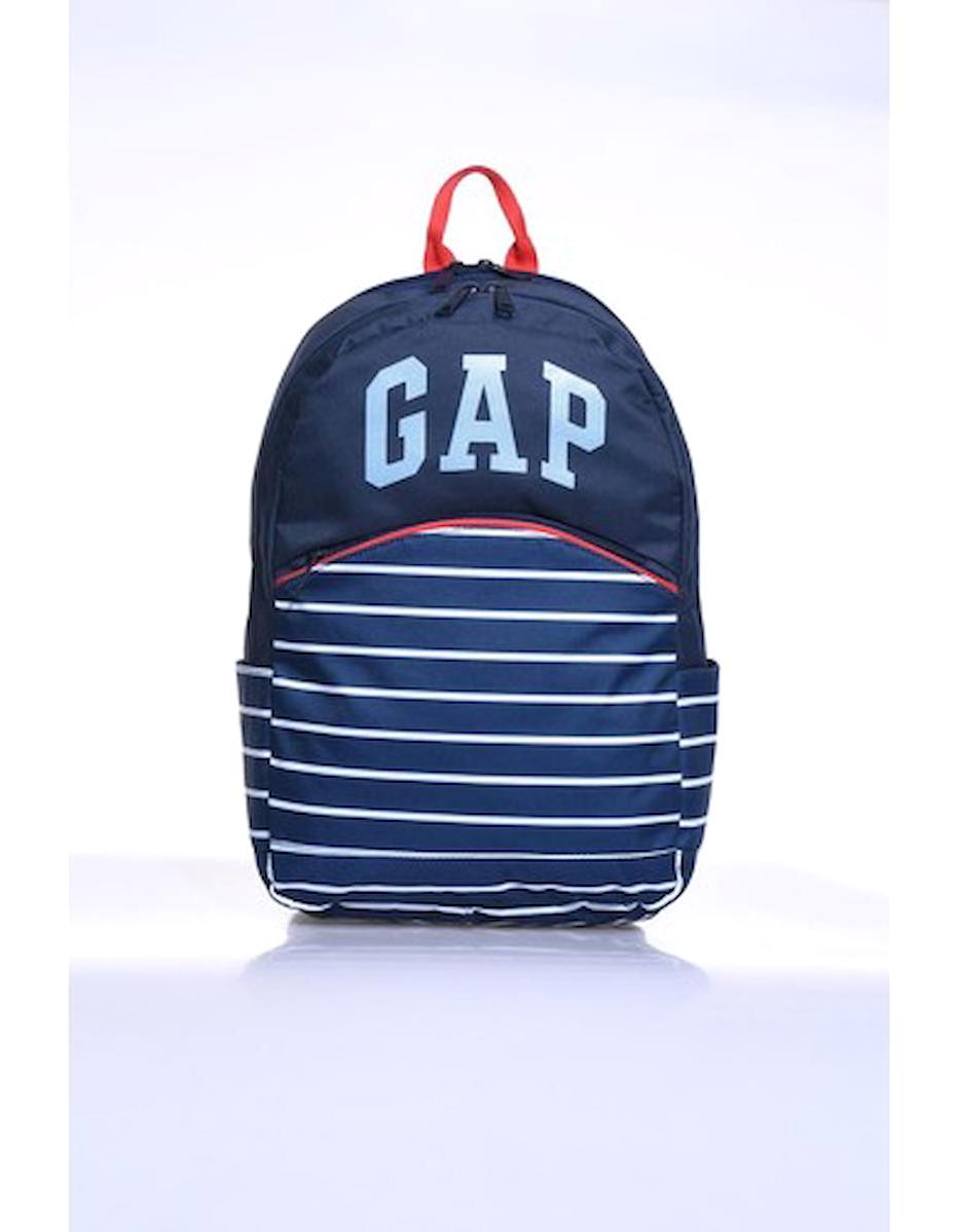 Gap 03359 Çizgili 5 Gözlü Lacivert Anaokulu Unisex Sırt Çantası