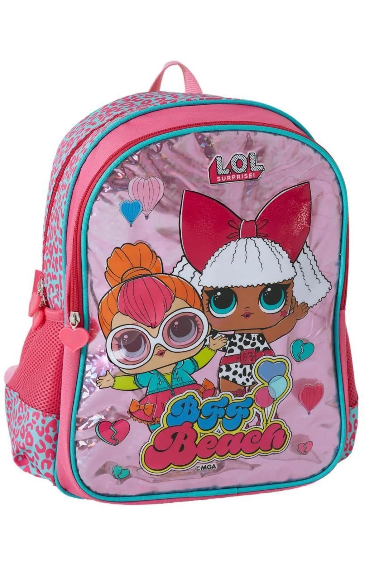 ModaOnn Exclusive L.O.L Surprise Su Geçirmez 2 Gözlü Pembe İlkokul Kız Çocuk Sırt Çantası