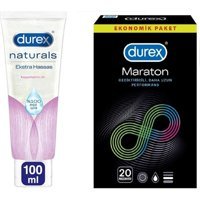 Durex Maraton Geciktiricili Prezervatif 20'li+Durex Naturals Ekstra Hassas Kayganlaştırıcı Jel 100 ml