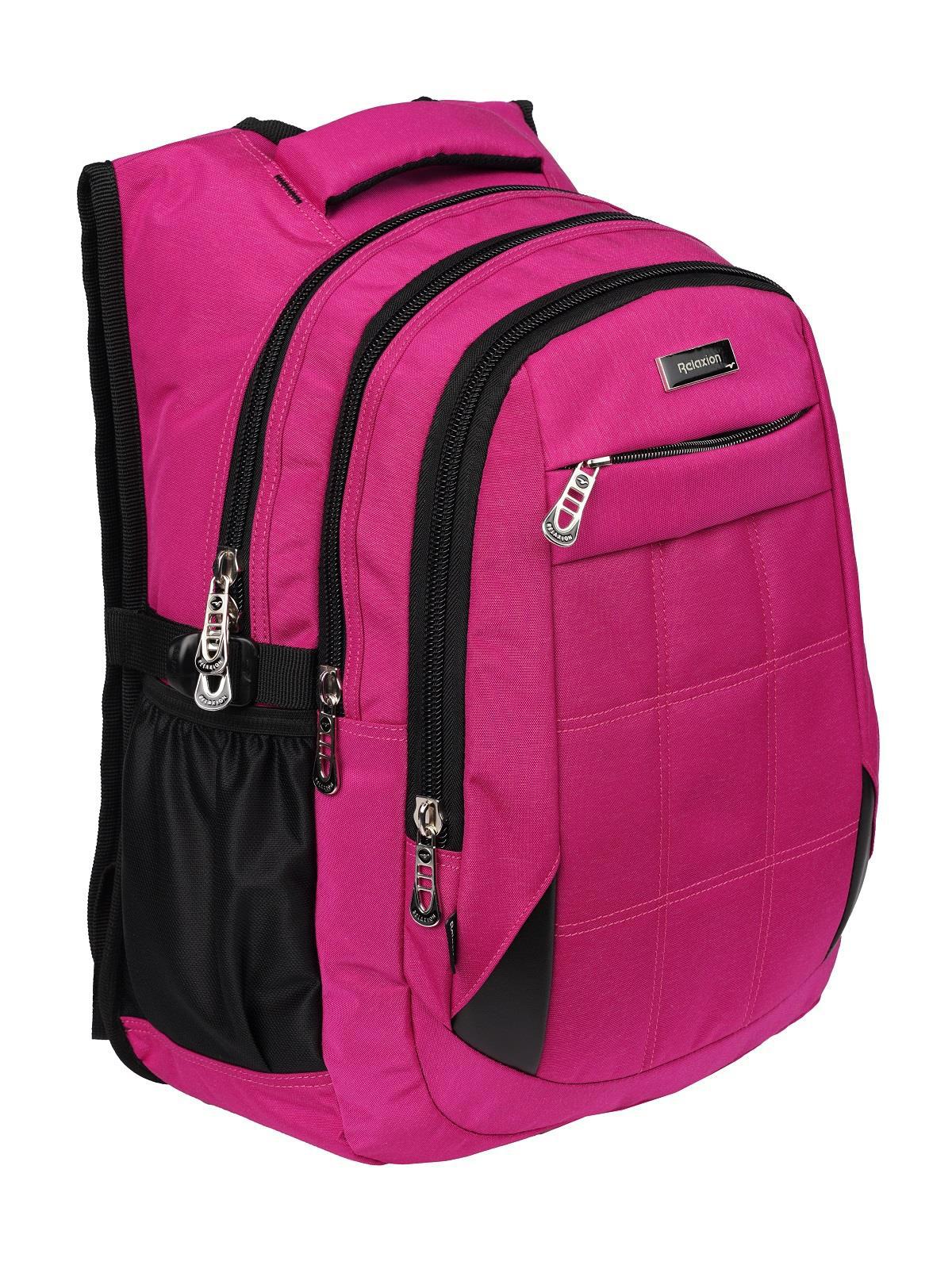 Relaxion Su Geçirmez 4 Gözlü Pembe Lise-Üniversite Unisex Sırt Çantası