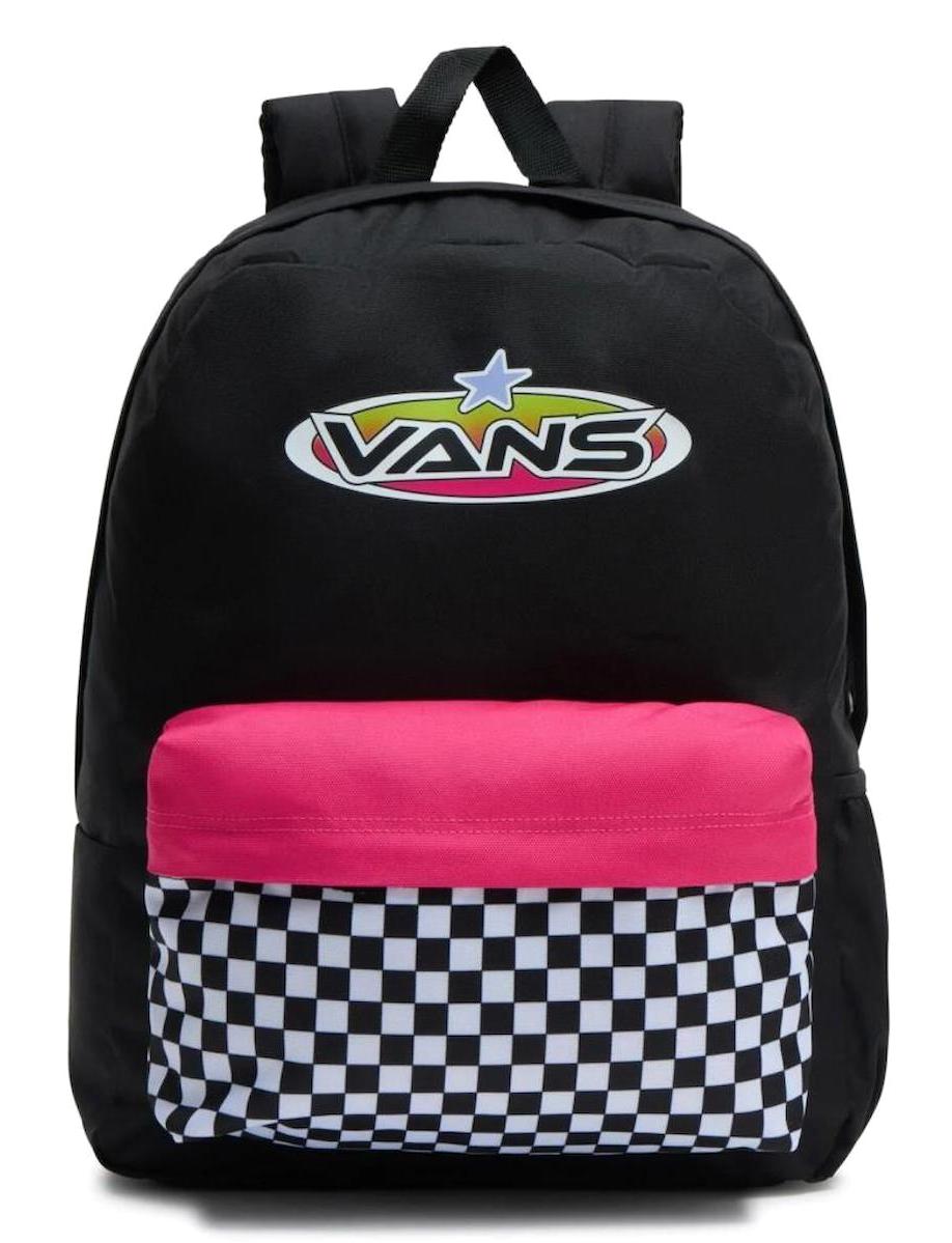 Vans 3194 Damalı Su Geçirmez 2 Gözlü Siyah Lise-Üniversite Unisex Sırt Çantası