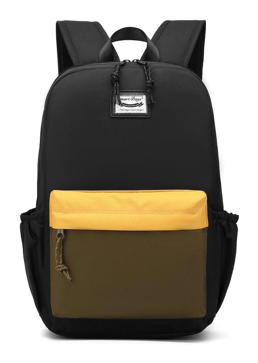 Smart Bags 3158 Çok Gözlü Siyah Lise-Üniversite Unisex Sırt Çantası