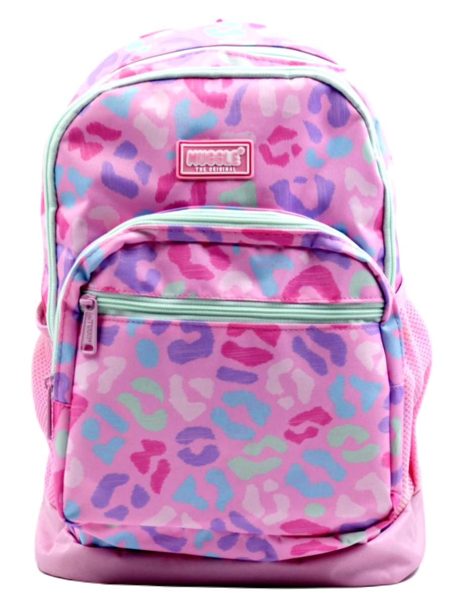 Mikro MU-0242 Leopar Su Geçirmez 4 Gözlü Pembe İlkokul Kız Çocuk Sırt Çantası