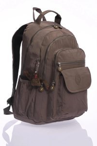 Celonia 8803 Su Geçirmez 6 Gözlü Kahverengi Lise-Üniversite Unisex Sırt Çantası