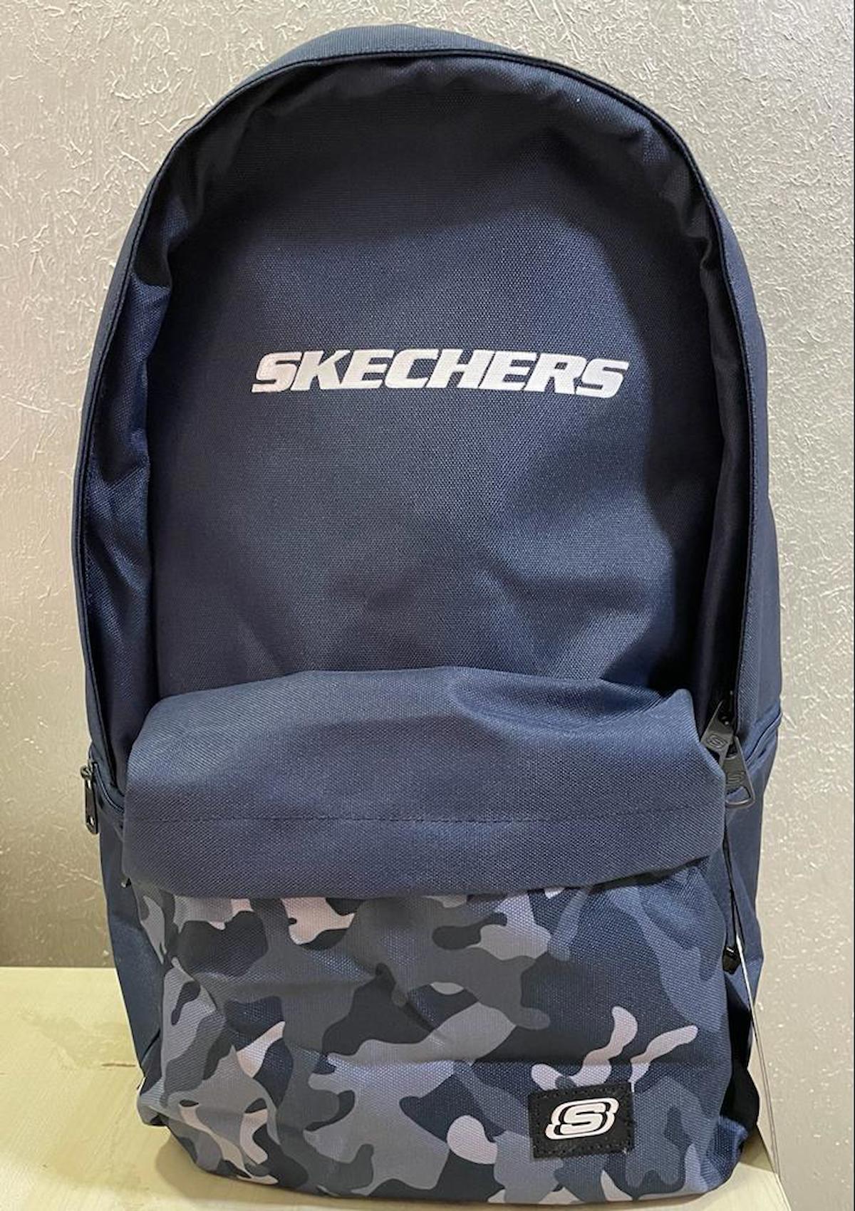 Skechers S192129-402 Kamuflaj 2 Gözlü Lacivert İlkokul Unisex Sırt Çantası