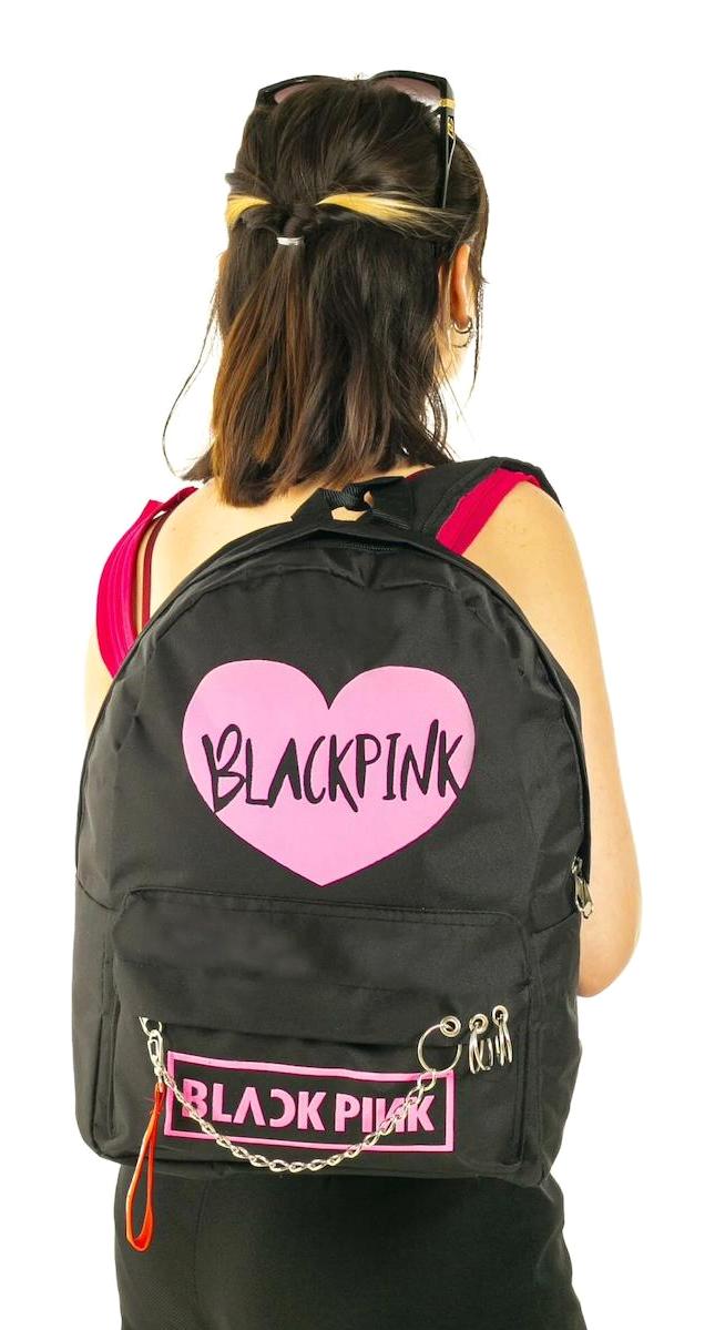 Dream Butik Kalp 2 Gözlü Siyah Lise-Üniversite Kadın Sırt Çantası