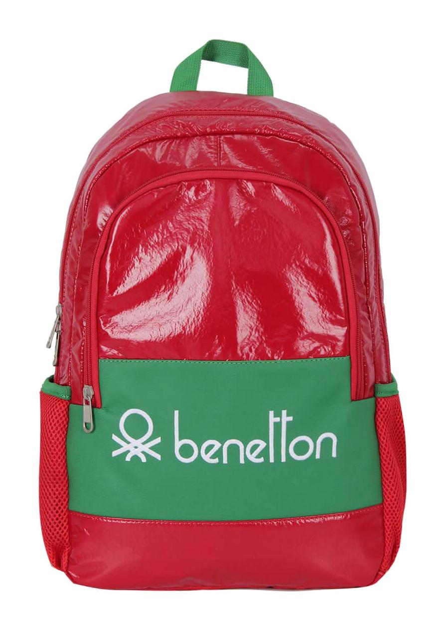 United Colors Of Benetton 70127 2 Gözlü Kırmızı Lise-Üniversite Unisex Sırt Çantası