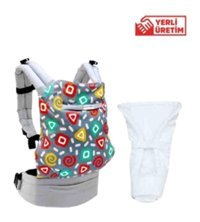 Solomombaby Geometrik Desenler Bel Destekli Beyaz Sling