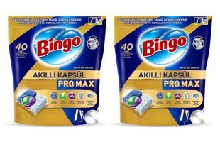 Bingo Akıllı Kapsül Pro Max Tablet Bulaşık Makinesi Deterjanı 2 x 40 Adet