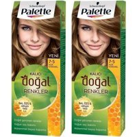 Palette Kalıcı Doğal Renkler 7-5 Açık Karamel Amonyaksız Krem Saç Boyası 2x50 ml