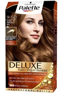 Palette Deluxe 9-50 Altın Pırıltılı Bal Amonyaksız Krem Saç Boyası 4x60 ml