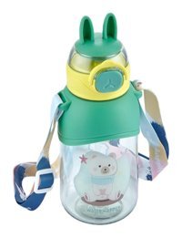 Vagonlife Pipetli Yeşil Plastik Okul Çocuk Matara 650 ml