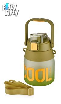 Vagonlife Cool Pipetli Yeşil Plastik Spor Motivasyonlu Matara 1 lt
