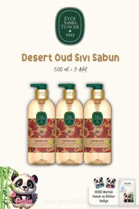 Eyüp Sabri Tuncer Desert Oud Zeytinyağlı Alkolsüz Vegan Parabensiz Organik Nemlendiricili 3'lü 500 ml Sıvı Sabun