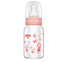 Wee Baby Cam Yenidoğan Yavaş Akışlı 0-6 Ay Pembe Yuvarlak Uçlu Biberon 125 ml