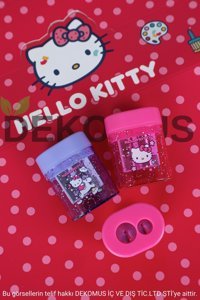 Dekomus Hello Kitty Manuel Plastik Kalemtıraş Sarı 2 Adet