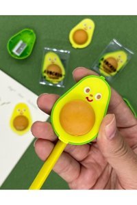 Kağıt Gemi Dükkan Sevimli Avocado Silgili Manuel Plastik Kalemtıraş