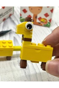 Kağıt Gemi Dükkan Zürafa Lego Manuel Plastik Kalemtıraş Pembe