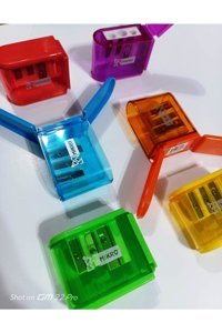 Mikro Kapaklı Manuel Plastik Kalemtıraş Bej 2 Adet