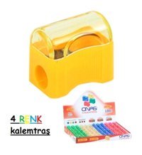 Onas Kapaklı Manuel Plastik Kalemtıraş Bej 4 Adet