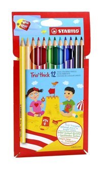 Stabilo Trio Thick Manuel Plastik Kalemtıraş Mavi 12 Adet