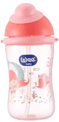 Wee Baby Pipetli Akıtmaz Kulpsuz 6 Ay+ 380 ml Alıştırma Bardağı Pembe
