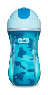 Chicco Isı Yalıtımlı Pipetli Kulpsuz 14 Ay+ 266 ml Alıştırma Bardağı Mavi
