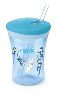 Nuk Pipetli Akıtmaz Kulpsuz 6 Ay+ 230 ml Alıştırma Bardağı Mavi
